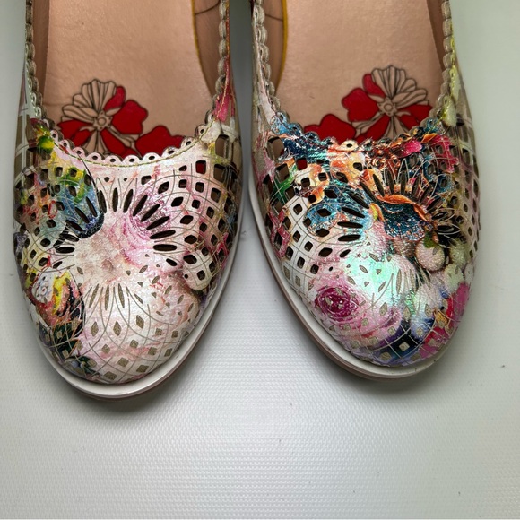 Spring Step L'Artiste ADORAVEL Scalloped Pump Metallic Leather size 39 - Picture 4 of 11